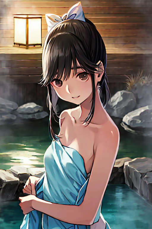 貸切露天に来た。カノジョがお湯にタオルを浸けるわけがない。つまりタオルの下は水着に違いない。論理的帰結。何…