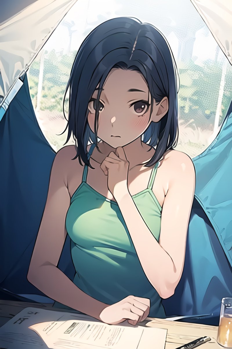 キャンプで雨が降ってきたのでテントに避難してきたふたり。うーん、なんかもじもじしちゃう。妙な雰囲気だぞ