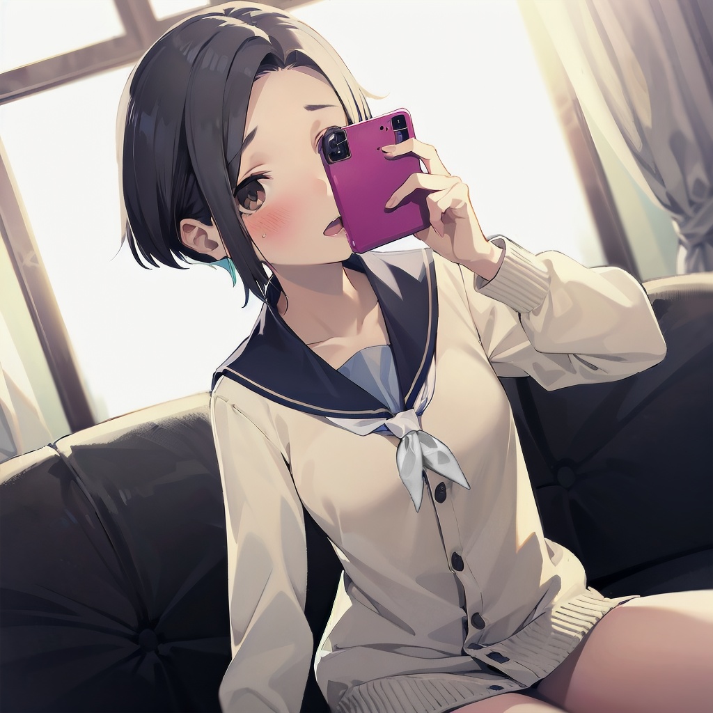 「アンタがだらしない顔してるからさ、撮っちゃった」 お返しに撮影し奉る