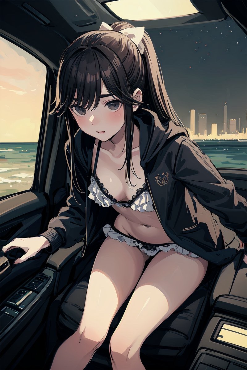 そして私とJK社長は、夕暮れの海へと車を走らせたんだ
