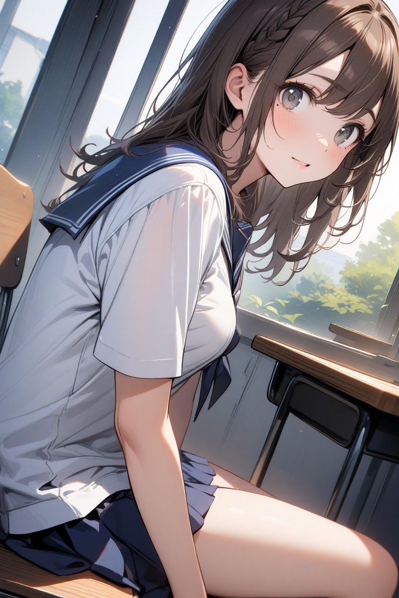 土曜講習中。同じクラスの女の子とお話してるとこ。もしかして僕、青春してます