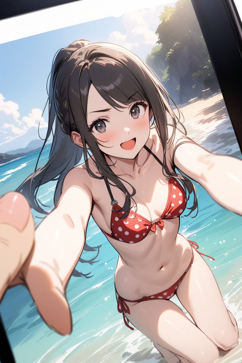 カノジョの写真を見てる