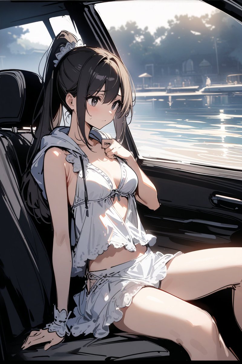 熱中症対策を名目に車の中に連れ込まれてる女の子。 夏の海は判断力を鈍らせるからね。仕方ないね。連れ込んでる…