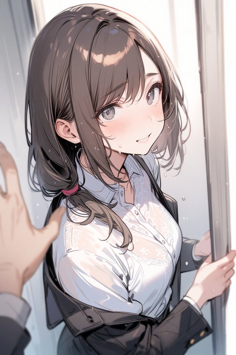 雨でびしょ濡れになったご近所の若妻さん。 自分の部屋のカギをなくしたみたいだ