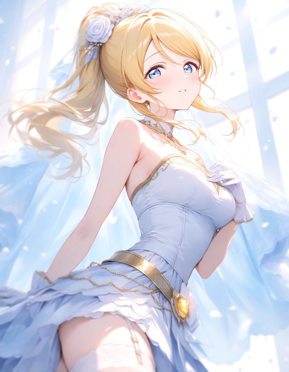 「ウェディングドレス風衣装かぁ。ふふ、色々考えちゃうわねぇ？」 エターナルプロミスな絢瀬さん