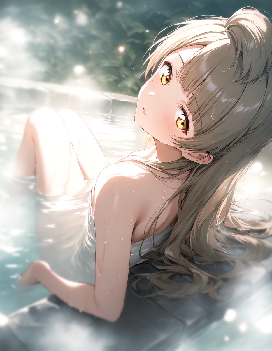 朝の入浴中なことりさん。 すばらしく目覚めのいい温泉旅館