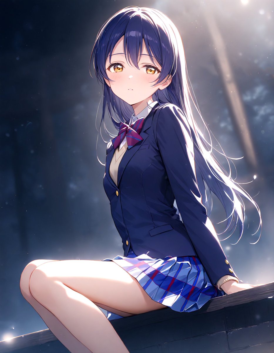 待ってる海未ちゃん。夜はあぶない。はやく行かなければ