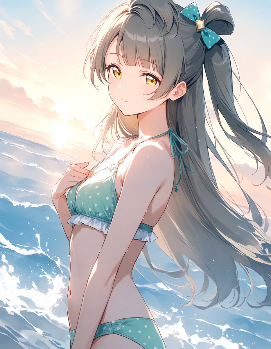 「ステキな夕焼けだね…💕」 漂流してなければね。波が高くなってきたので少し離れよっか