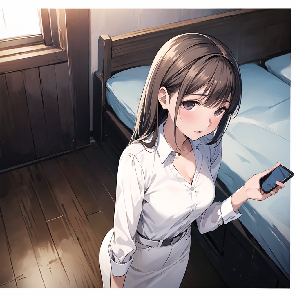 「大丈夫、無事だよ。…え？ ふふ、もう、心配性なんだから。」 しばらく笑顔で話して電話を切る先輩。いまの、…