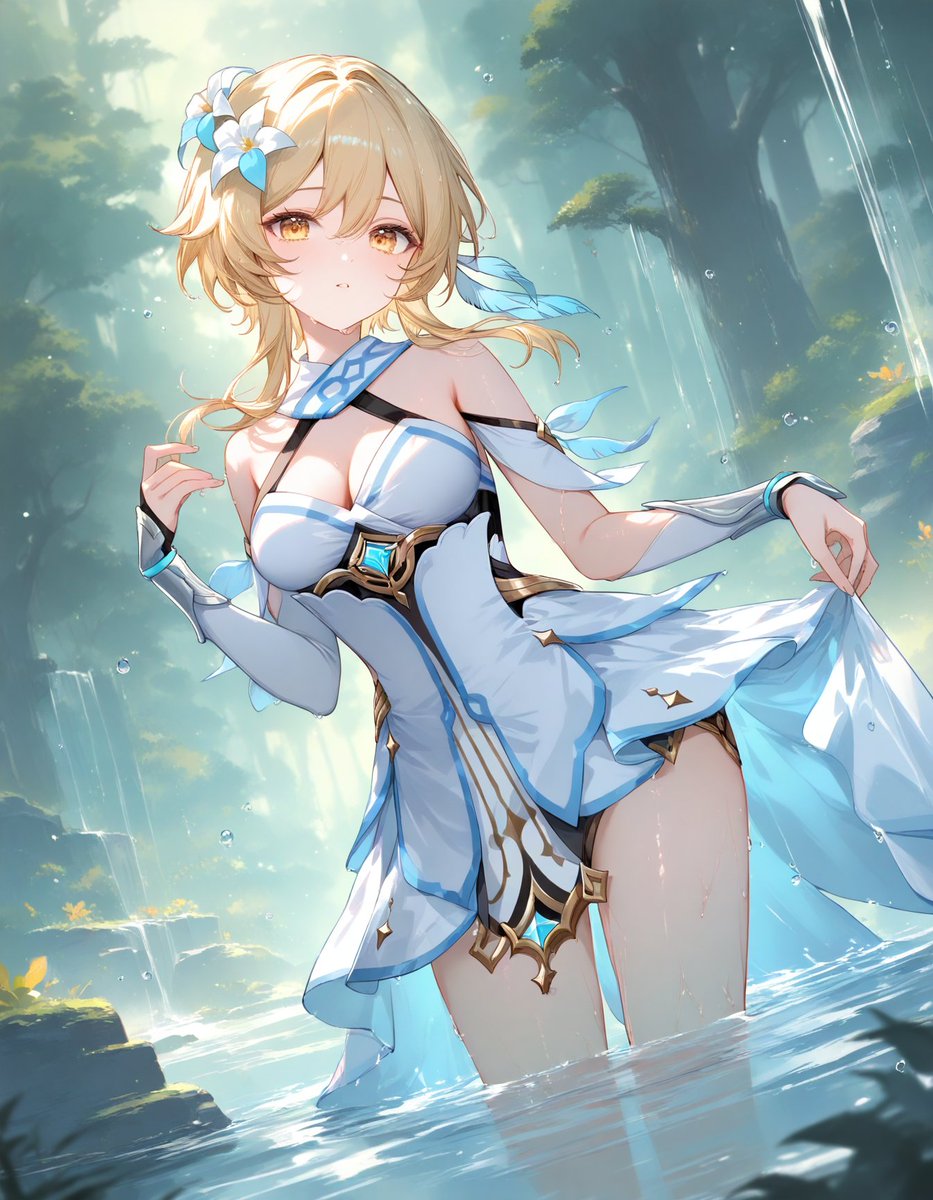 どっかから転移してきて泉にパシャーン。濡れたので服を脱いで乾かさないと……から始まる物語。 で、きゃー、の…